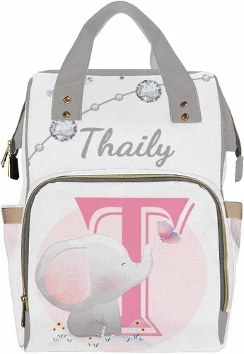 Miniatura 26 de Mochila personalizada para pañales con nombre, mochila grande multifuncional personalizada para pañales de gran capacidad, bolsa de mamá para nueva