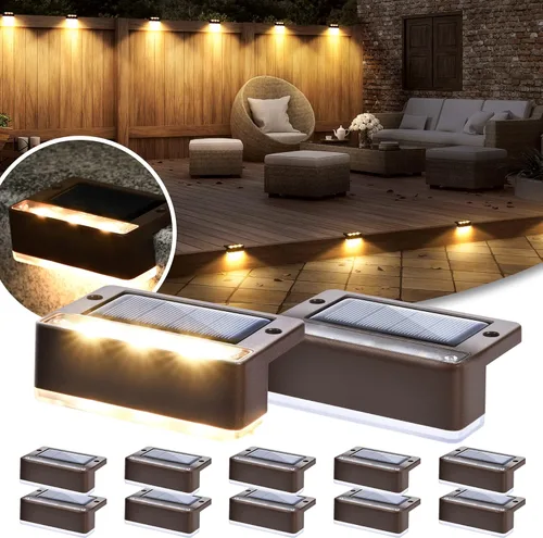 Miniatura 11 de SOLPEX Luces Solares para Cercas, 6 LEDs Luces Solares para Exteriores Impermeables Alimentadas por Energía Solar para Terraza, Escalera, Porche