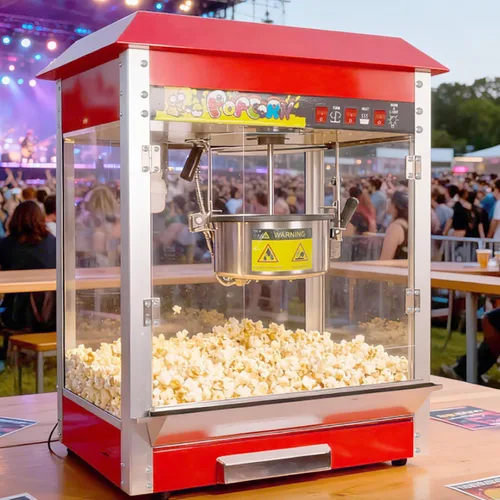 Miniatura 2 de Máquina para hacer palomitas de maíz para encimera de 1300 W, hace hasta 10 porciones, popper comercial con control de 3 interruptores y puertas