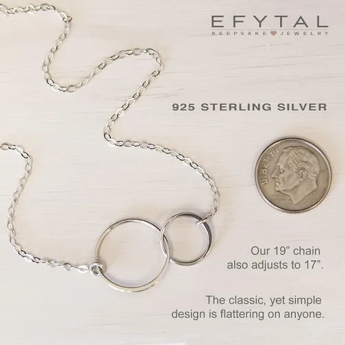 Miniatura 6 de EFYTAL Gifts for Mom from Daughter Sterling Silver or Gold Plated Two Circles Necklace for Women Mother Daughter Gift for Mom Daughter Gifts from