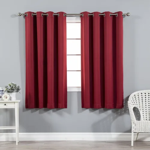 Miniatura 22 de Best Home Fashion Cortinas opacas con aislamiento térmico, ojales de acero inoxidable y níquel, color rosa bebé, 52 pulgadas de ancho x 63 pulgadas