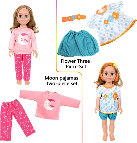 Miniatura 2 de MSYO 10 piezas de ropa y accesorios para muñecas de 16 a 18 pulgadas, trajes de moda hechos a mano con vestidos, tops, pantalones, traje de baño