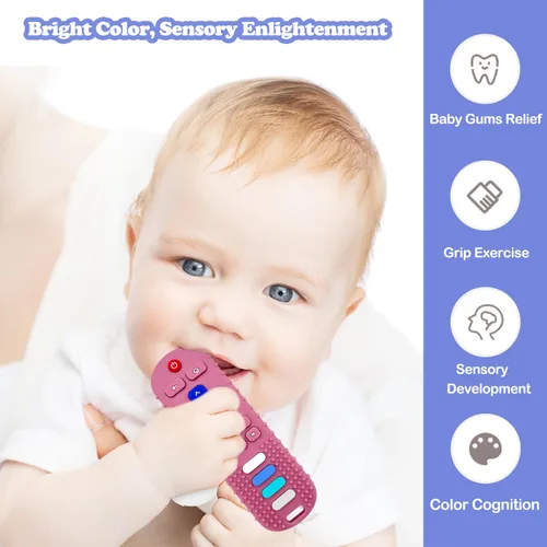 Miniatura 3 de ROBBEAR Juguetes de Dentición para Bebés, Mordedores de Silicona de Grado Alimenticio para Bebés de 3 6 12 18 Meses, Juguetes para Morder