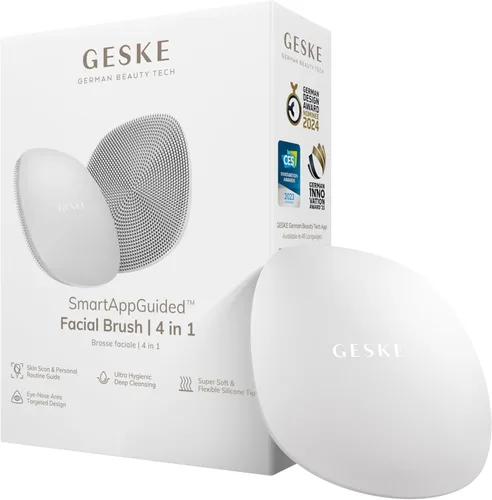 Miniatura 13 de GESKE SmartAppGuided™ Cepillo facial 4 en 1 Cepillo de limpieza facial profesional Cepillo facial de silicona para limpieza de la piel Rosado