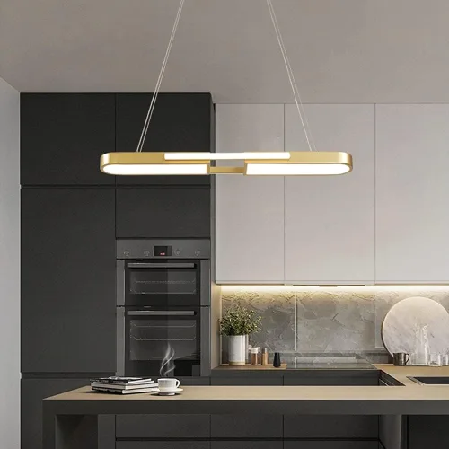 Miniatura 3 de Genérico Araña moderna, Lámpara LED de atenuación de la mesa de comedor de hierro forjado ovalada luces colgantes rectángulo restaurante colgante