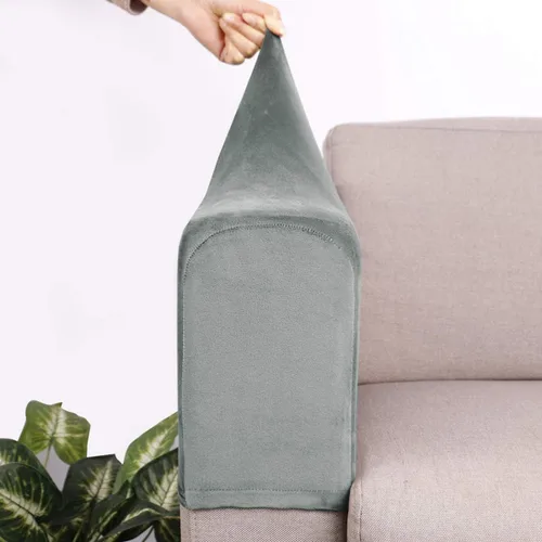 Miniatura 3 de BESPORTBLE Funda de tela elástica para reposabrazos de sofá, color gris, antideslizante, protector de muebles, fundas para sillón reclinable