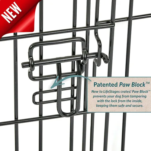 Miniatura 5 de MidWest Homes for Pets Jaula para perros de etapas intermedias de vida con puerta única de 36 pulgadas plegable, seguridad mejorada, incluye bandeja
