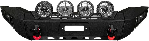 Miniatura 5 de Parachoques delantero de acero para Dodge Ram 1500 2006-2008 con placa de cabrestante y luces (textura negra)