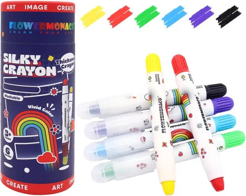 Miniatura 9 de Lebze Crayones lavables jumbo para niños pequeños, juego de 24 colores no tóxicos, crayones grandes para bebés, regalo para niños y niñas, flor