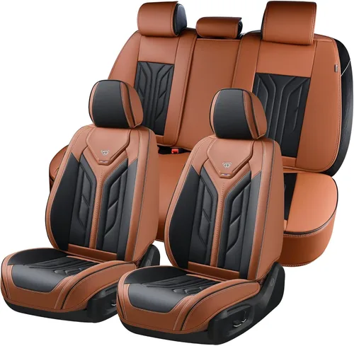 Miniatura 12 de Coverado Fundas de Asiento Delantero para Automóvil, 2 Piezas Fundas de Asiento de Cuero para Automóviles, Protector de Asiento de Automóvil Solo