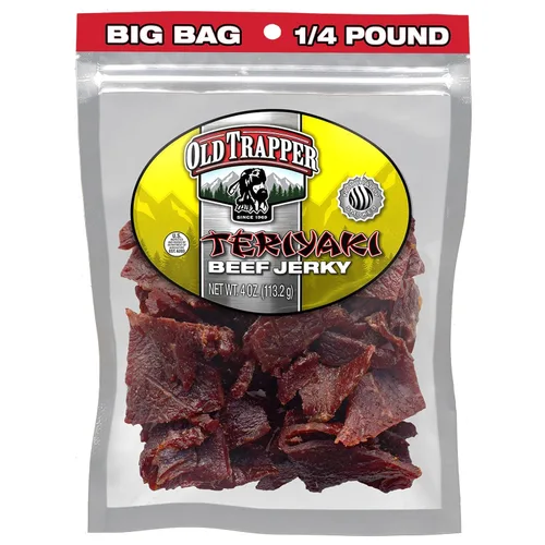 Miniatura 4 de Old Trapper Carne seca de ternera, teriyaki paquete individual de 1/4 libra, aperitivo de carne salada y dulce para almuerzos o entre comidas, 0.43