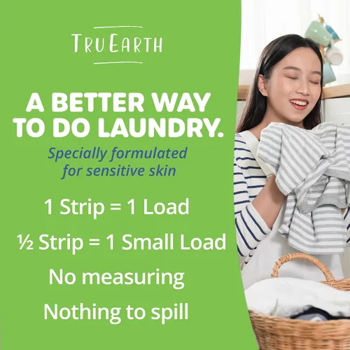 Miniatura 6 de Tru Earth Hojas de detergente compacto para ropa seco, sin perfume, hasta 768 cargas (384 unidades), sin parabenos, detergente sin líquido Eco-Strip