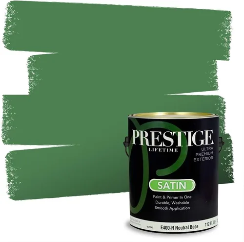 Miniatura 25 de PRESTIGE Pintura exterior e imprimación en uno, aloe, plano, 1 galón