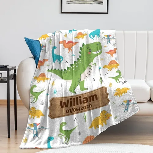 Miniatura 148 de Artsadd Manta de bebé personalizada para niños y niñas con nombre, manta personalizada con nombre de bebé con patrón de unicornio, manta