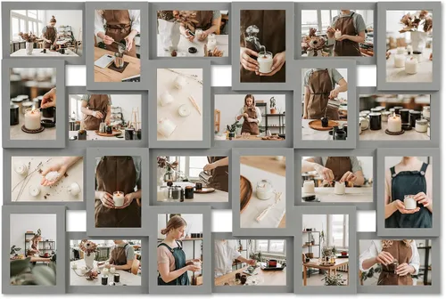 Miniatura 9 de HELLO LAURA Marcos de fotos de collage de 4 x 6, marco de collage de fotos de 24 aperturas para decoración de pared, fotos multifamiliares para Negro