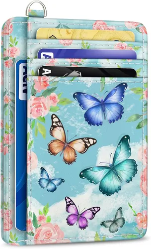 Miniatura 41 de Yonlevres Cartera delgada para tarjetas de crédito, cartera RFID para mujer, bolsillo frontal, soporte para tarjetas pequeñas, estuche para tarjetas