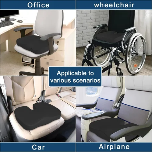Miniatura 6 de Cojín para Asiento, Cojín de Espuma con Memoria para Alivio de Presión para Sillas de Oficina y Asientos de Coche, Cojín para Asiento de Diseño
