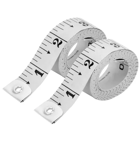Paquete de 2 cintas métricas de tela blanca, cinta métrica para el cuerpo | Cinta métrica suave para costura de tela y medición médica del cuerpo