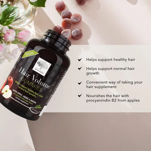 Miniatura 2 de NEW NORDIC Gomitas de volumen para el cabello, 2500 mcg de biotina, suplemento diario de vitaminas para el cabello para apoyar el cabello, la piel