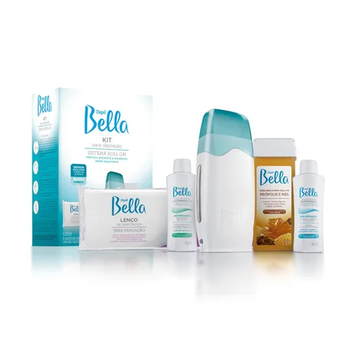 DEPIL BELLA Kit de cera para depilación, rodillo de cera todo en uno con miel y propóleos, adecuado para todas las partes del cuerpo, resultados