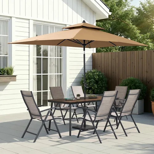 Miniatura 8 de Crestlive Products. Conjunto de 2 sillas plegables de patio, 7 niveles ajustables, reclinables, con respaldo alto, para exterior, sillas de césped