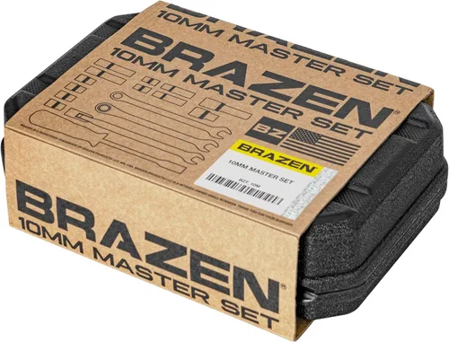 Miniatura 5 de BRAZEN Juego Maestro de 10mm - 12 zócalos, tres llaves, un destornillador de tuercas - ¡Todo de 10mm!