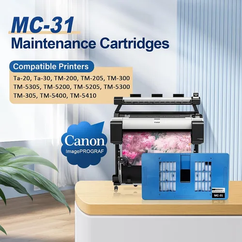 Miniatura 2 de Cartucho de mantenimiento MC-31 de repuesto para impresoras Canon Imageprograf TM-200 TM-205 TM-300 TM-305 TM-5200 TM-5205 TM-5300 TM-5305