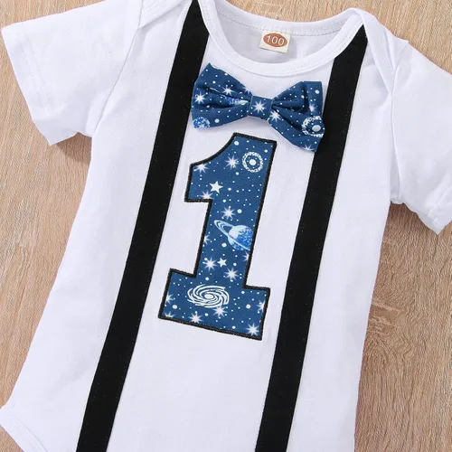 Miniatura 5 de vivifayee Conjunto de pantalones y tirantes para bebé niño de un primer cumpleaños