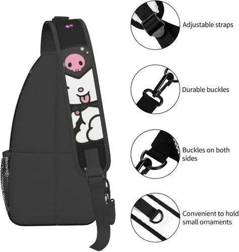 Miniatura 5 de Bolso casual para el pecho, bolso cruzado de dibujos animados, bolso de hombro kawaii para ciclismo, deportes, senderismo