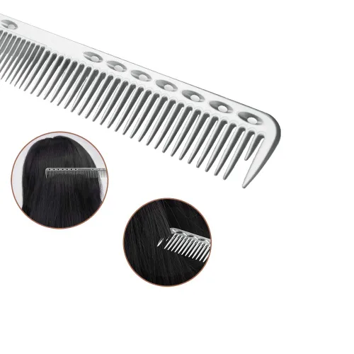 Miniatura 4 de 2 unids de acero inoxidable Peines de pelo anti estático Peine peluquería peluquería Peines (Plata)