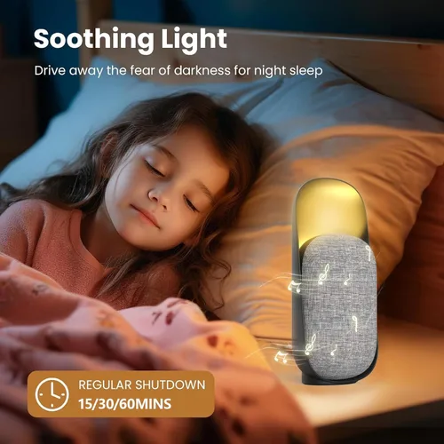 Miniatura 3 de Luz nocturna 3 en 1 + altavoz Bluetooth + máquina de sonido de ruido blanco, máquina de sonido multifuncional para bebés, luz nocturna recargable