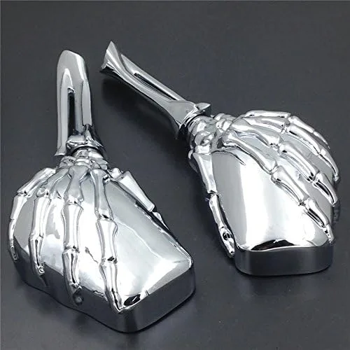Miniatura 2 de SMT-Espejos de esqueleto de calavera cromados compatibles con Suzuki Gsxr 600 750 1000 Hayabusa Cruiser [B075VMJNLK]
