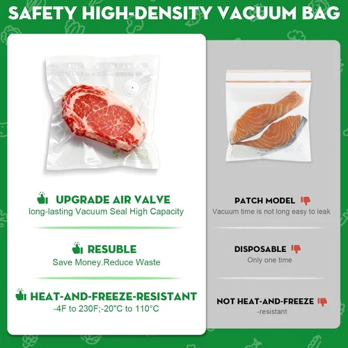 Miniatura 4 de Bolsas reutilizables selladoras al vacío para alimentos, 30 bolsas pequeñas (8.7 x 11.8 pulgadas, 11.8 x 13.8 pulgadas), congelador, microondas