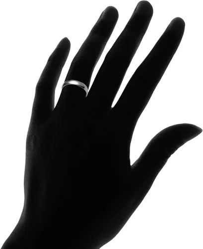 Miniatura 3 de SILVERLINE JEWELRY Anillo de acero inoxidable en tono plateado pulido, oro amarillo, oro rosa, negro y azul de 0.157 in para hombres y mujeres