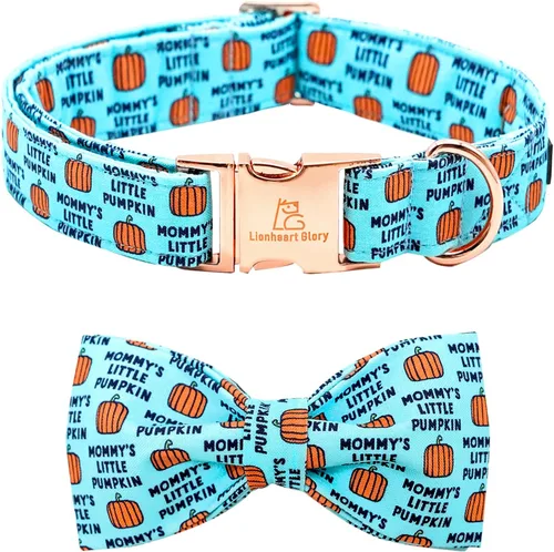 Miniatura 15 de Lionheart glory - Collares de perro de Halloween, collar de perro de otoño, lazo rosa, collar para perros pequeños, niños y niñas, calabaza, arcos