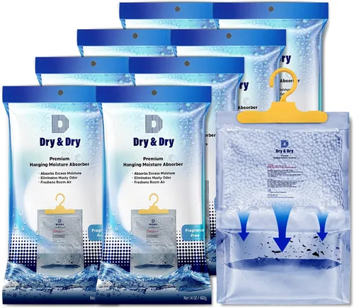 Miniatura 13 de Dry & Dry Paquete de 4 absorbentes de humedad prémium para el hogar, sótano y dormitorio, deshumidificadores pequeños