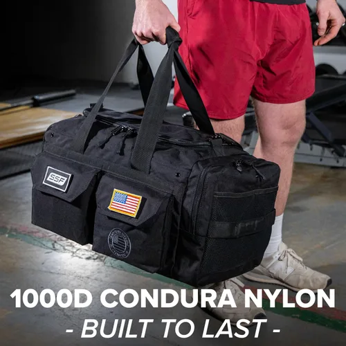 Miniatura 2 de Serious Steel Fitness Bolsa de gimnasio de nailon 1000D resistente (Mid BUD - Negro)