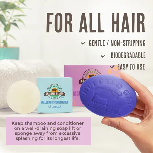 Miniatura 6 de MSM Barra de champú + barra de acondicionador de cabello hialurónico, champú y acondicionador en barra sólida para el crecimiento del cabello, sin