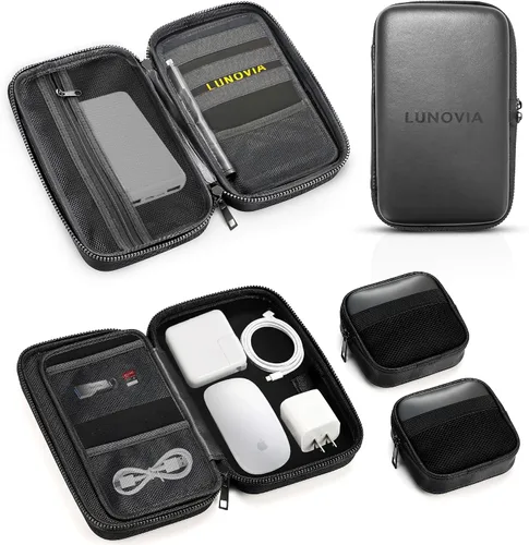 Miniatura 2 de Organizador tecnológico de tamaño medio con bolsas extraíbles: funda de viaje rígida para cables, cargadores y accesorios Organizador