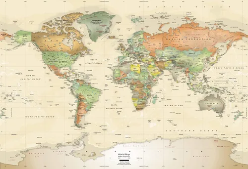 Miniatura 6 de Mural antiguo mapa del mundo, gran papel tapiz autoadhesivo de 53 x 36 pulgadas. Vinilo adhesivo de pared para despegar y pegar. Fácil de aplicar