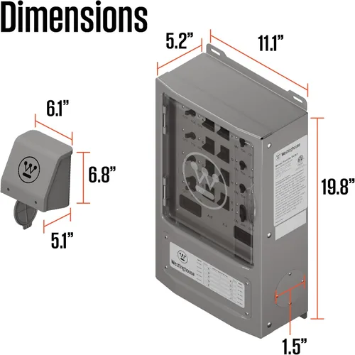 Miniatura 6 de Westinghouse - Kit de interruptor de transferencia de 30 amperios con 8 circuitos, compatible con generadores de hasta 7500 vatios