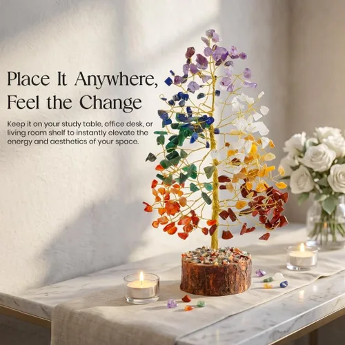 Miniatura 4 de Árbol de la vida de los 7 chakras, árbol de la vida de cristal, árbol de piedras preciosas para energía positiva, decoración de árbol de Feng Shui