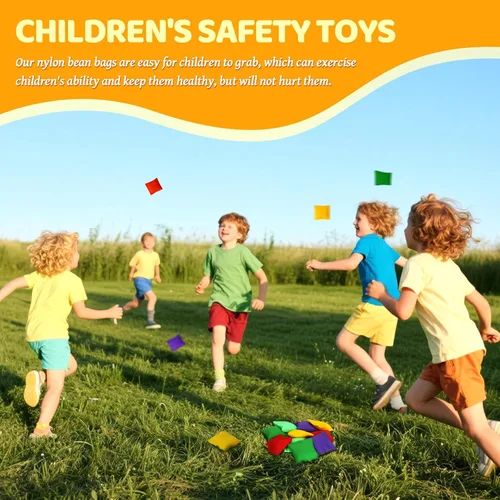 Miniatura 7 de Puf pequeños y coloridos de nailon para juegos de lanzamiento de manos, duraderos para niños y exteriores, bolsas de lanzamiento para aula, patio
