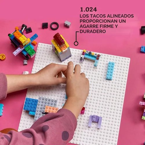 Miniatura 4 de LEGO Placa base blanca clásica, base cuadrada de 32 x 32 pulgadas para construir, jugar y mostrar creaciones de ladrillos, ideal para paisajes