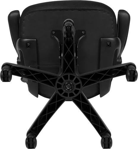 Miniatura 18 de Flash Furniture Porter - Silla de oficina giratoria ergonómica de malla negra con marco negro y brazos abatibles