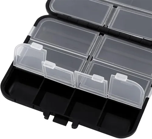Miniatura 3 de Cajas de aparejos de pesca, caja organizadora de pesca portátil, 26 compartimentos individuales, caja de almacenamiento de cebos de pesca, caja