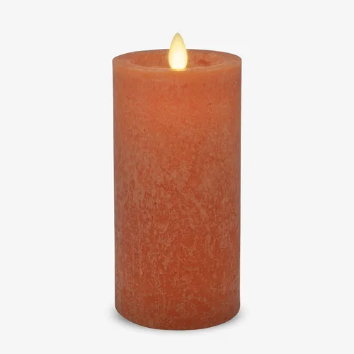 Luminara Vela sin llama de cristal marino, calabaza de cosecha de 3 x 6.5 pulgadas, pilar de llama LED móvil con temporizador, funciona con pilas,