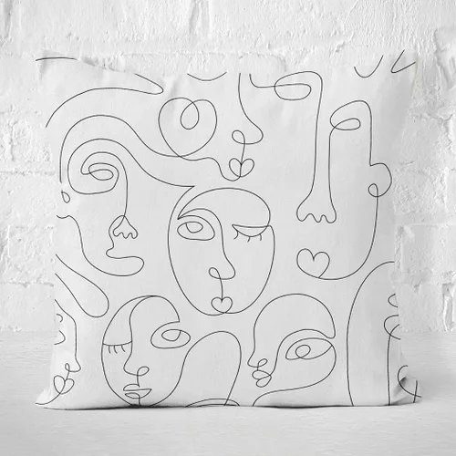 Miniatura 3 de Funda de almohada cuadrada de 20 x 20 pulgadas, dibujo de una línea de dibujo abstracto, cojín sin costuras, decoración de sofá para el hogar, funda