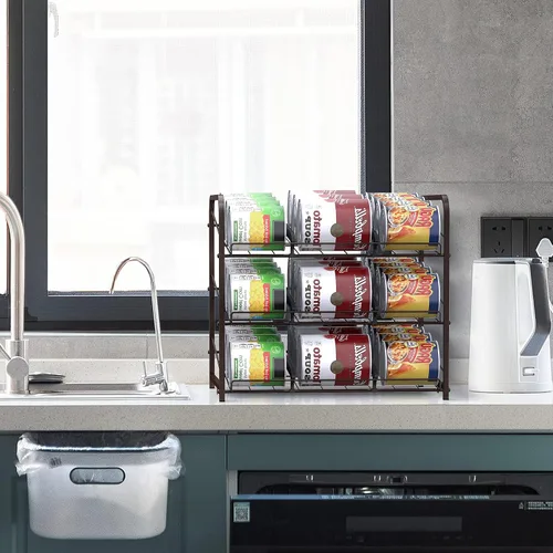 Miniatura 5 de Vrisa Organizador de latas apilable para almacenamiento de alimentos, organizador de latas para despensa, encimera, con capacidad para hasta 72