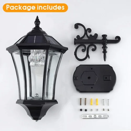 Miniatura 5 de Farol solar de pared para exteriores, luz solar inalámbrica de montaje en pared del atardecer al amanecer, 21 pulgadas, grande, aplique de pared LED